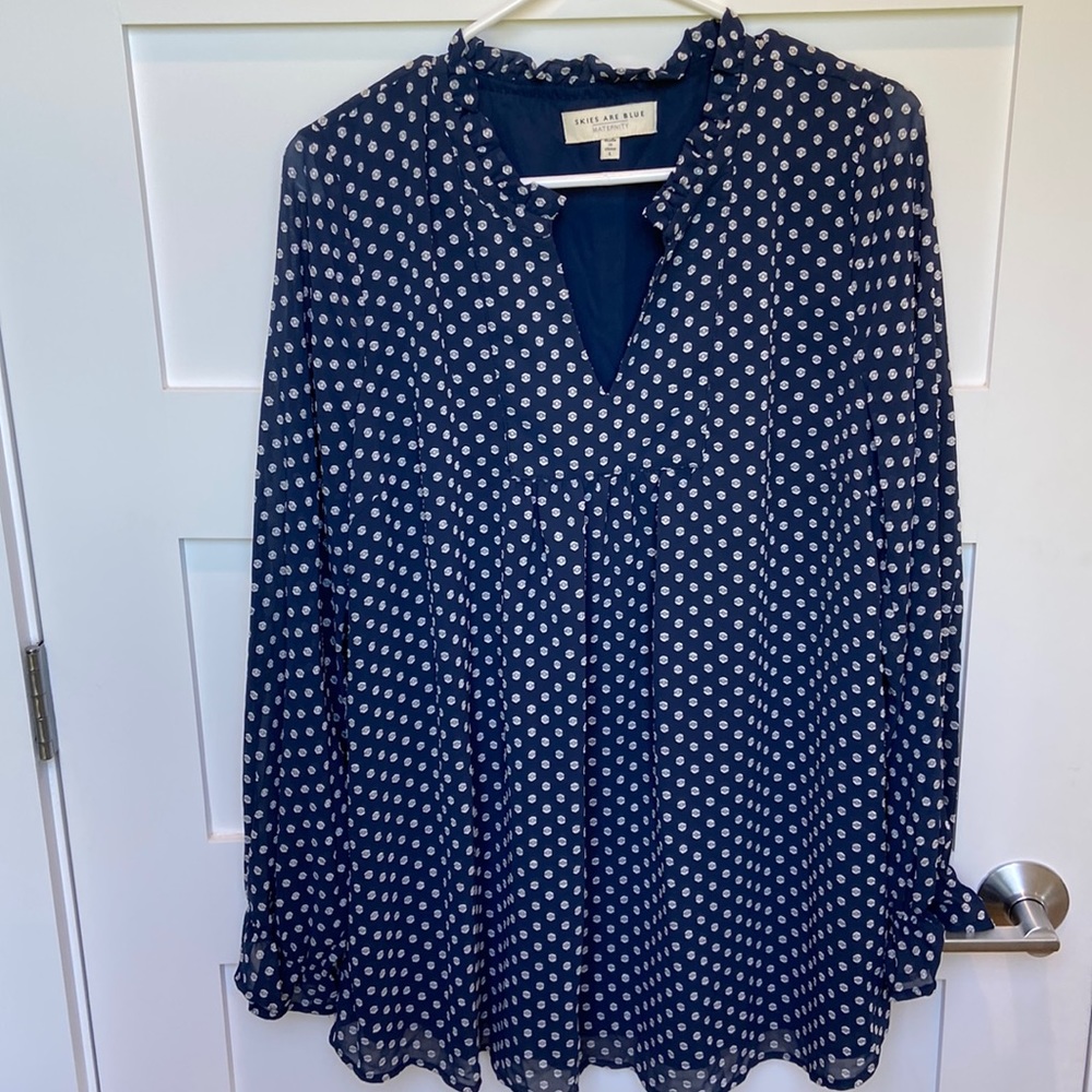 Women’s navy blue large maternity blouse
